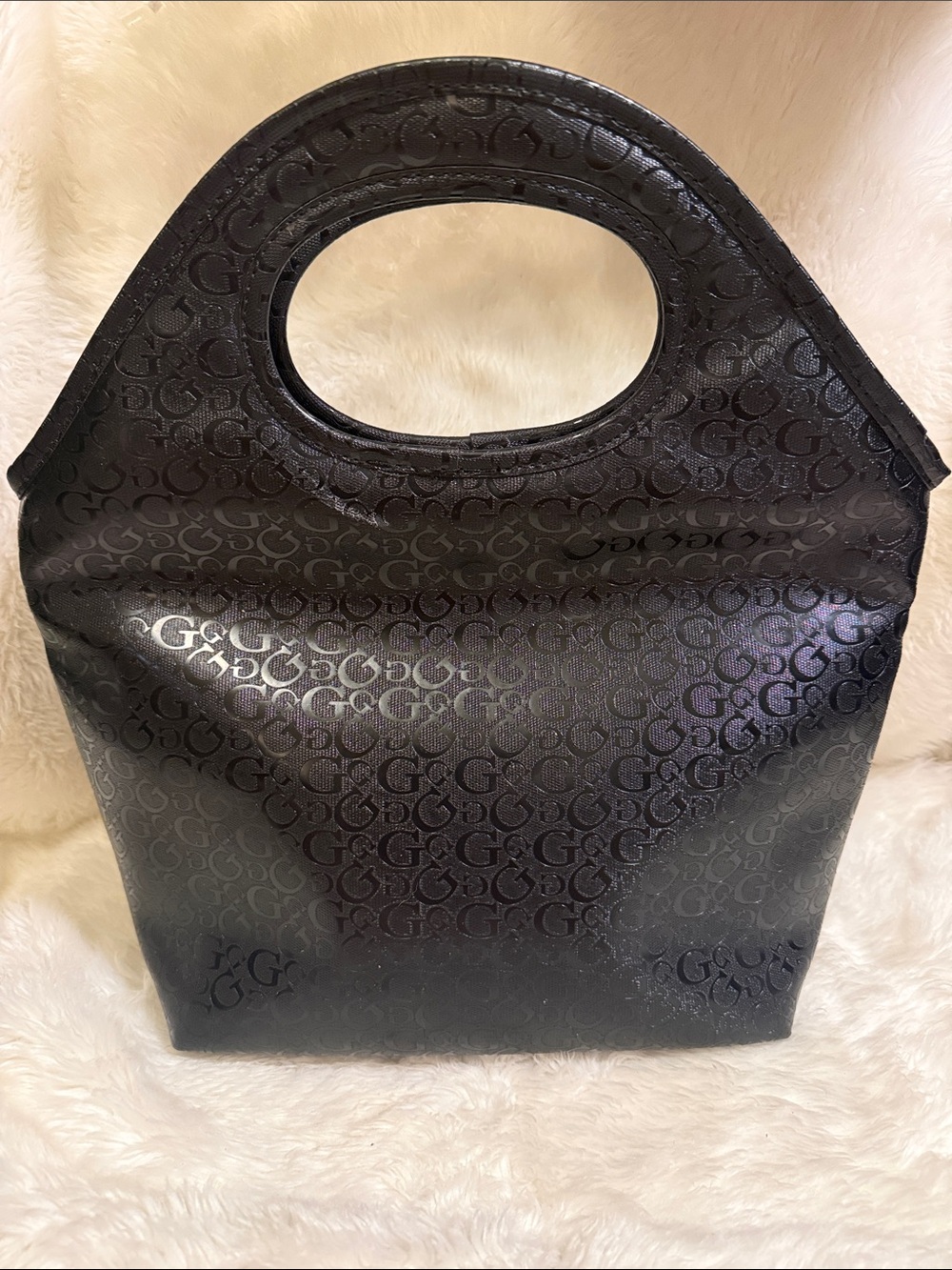 GUESS Black Monogram Insulated Lunch Tote Lunch Bag NWOT - Picture 2 of 5